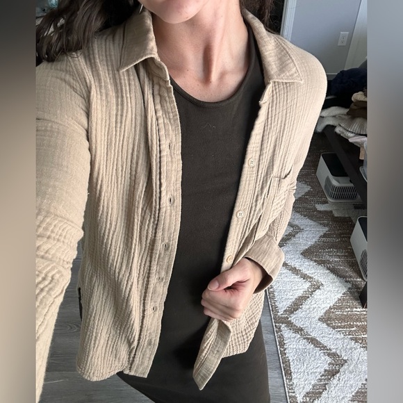 Beige Button Down - Picture 2 of 7